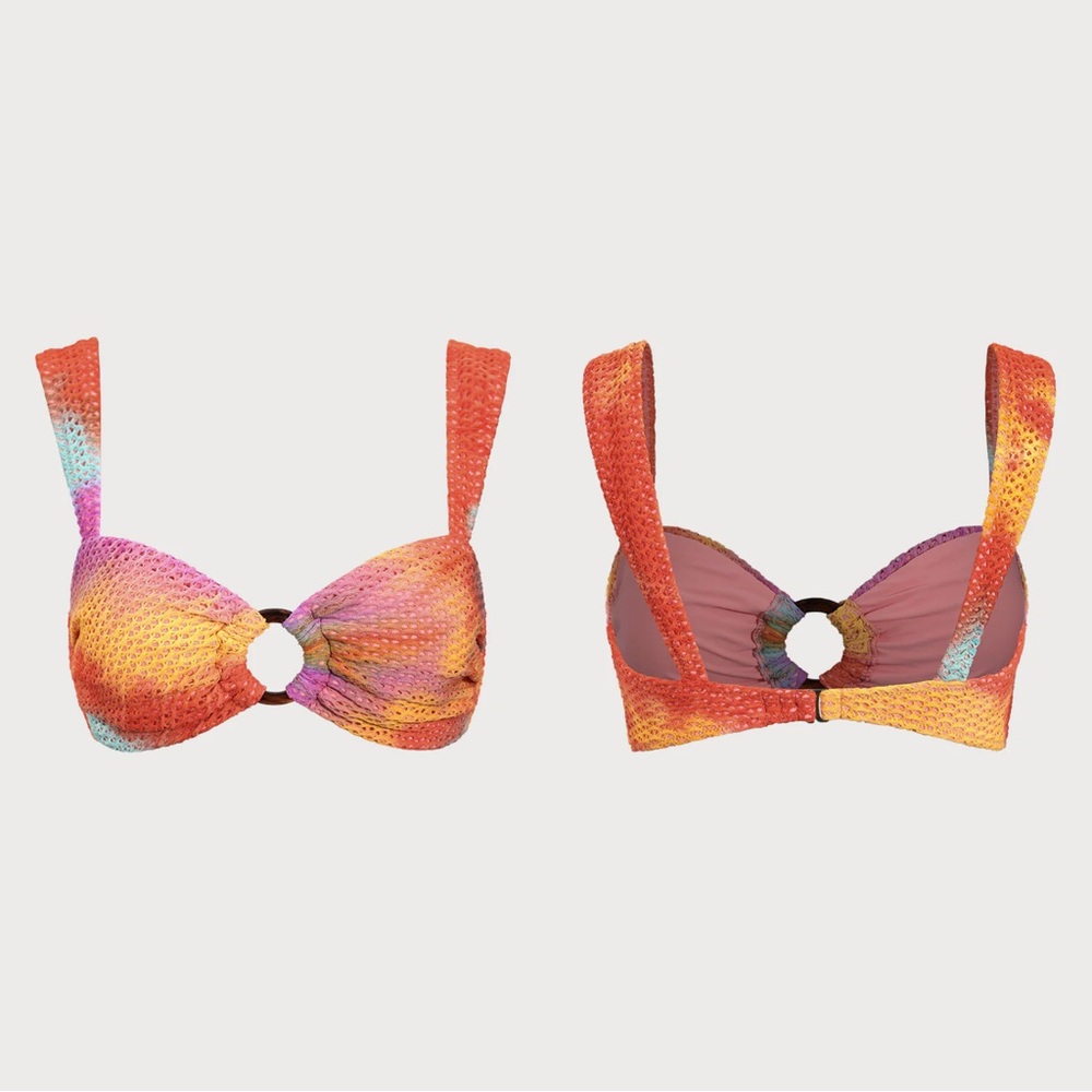 Berlook Orange Crochet O-Ring Bikini Top
